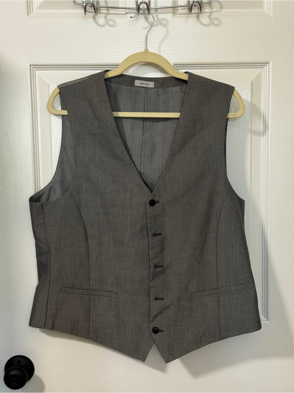 jf j.ferrar Men's Gray Tailored Dress Vest